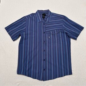 The North Face Men’s M Shirt‎ Blue Stripe Button-Down Short Sleeve Casual